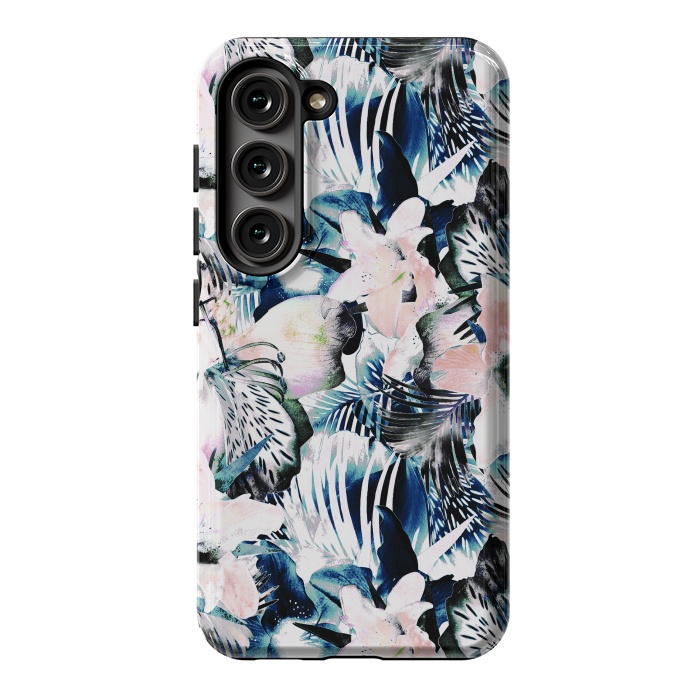 Galaxy S23 StrongFit Jungle leaves and flowers by Oana 