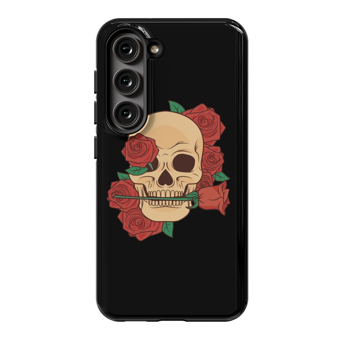 Galaxy S23 StrongFit RED ROSE SKULL BABY by MALLIKA