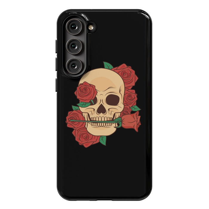 Galaxy S23 Plus StrongFit RED ROSE SKULL BABY by MALLIKA