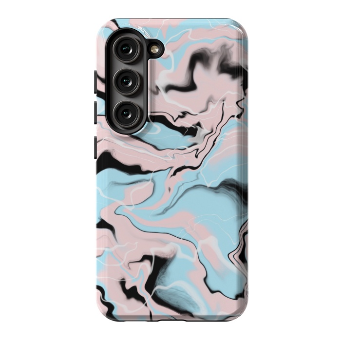Galaxy S23 StrongFit Marble blue peach by Jms