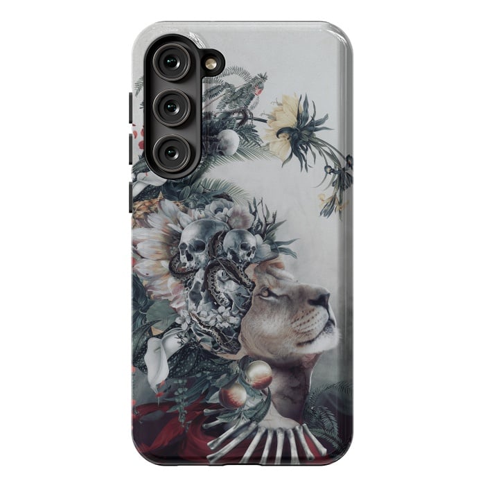 Galaxy S23 Plus StrongFit Lion and Skulls by Riza Peker