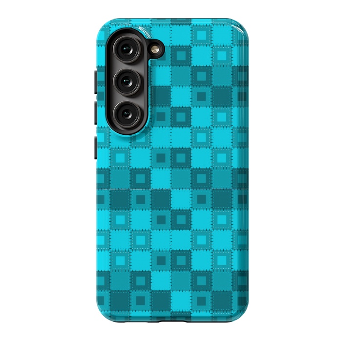 Galaxy S23 StrongFit blue patchwork by MALLIKA
