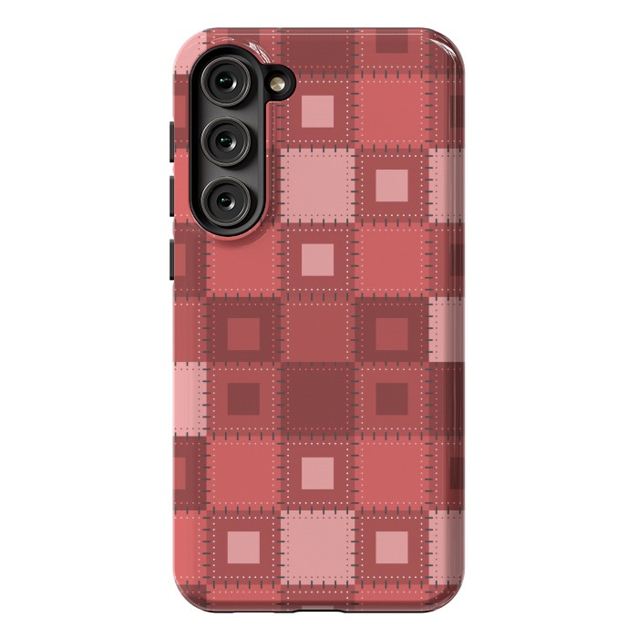 Galaxy S23 Plus StrongFit RED WHITE PATCHWORK by MALLIKA