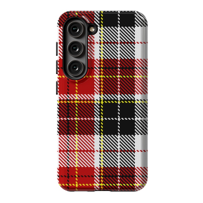 Galaxy S23 StrongFit RED AND  BLACK CHECKS by MALLIKA