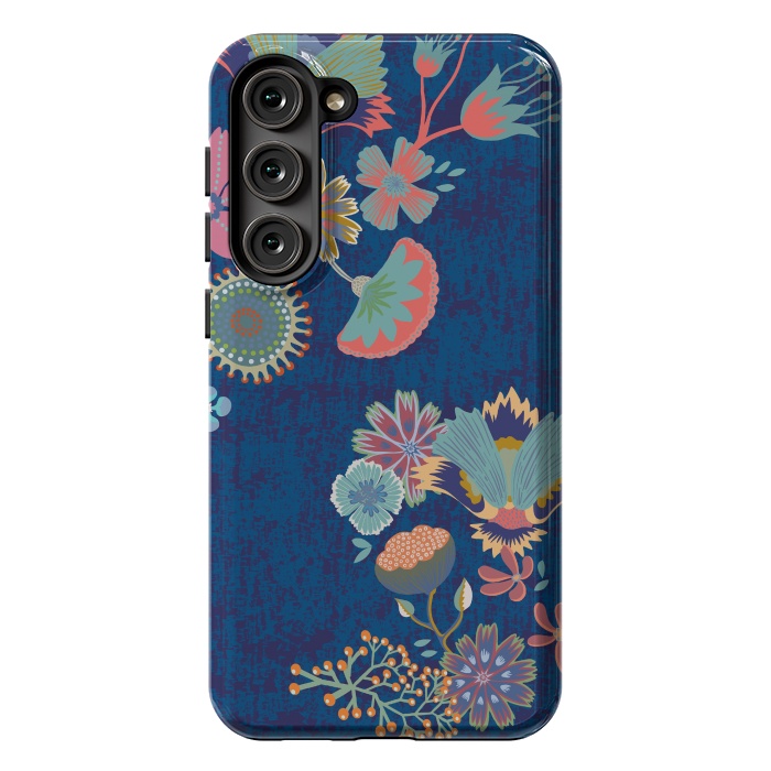 Galaxy S23 Plus StrongFit Blue chinz florals by Nina Leth