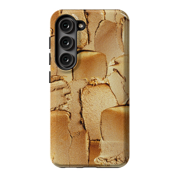 Galaxy S23 StrongFit Faux Gold Acrylic Brush Strokes by  Utart