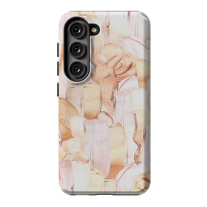 Galaxy S23 StrongFit Blush Faux Gold Copper Acrylic Brush Strokes by  Utart