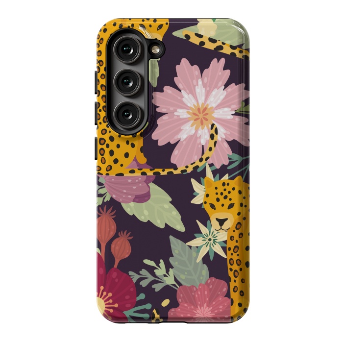 Galaxy S23 StrongFit floral leopard by haroulita