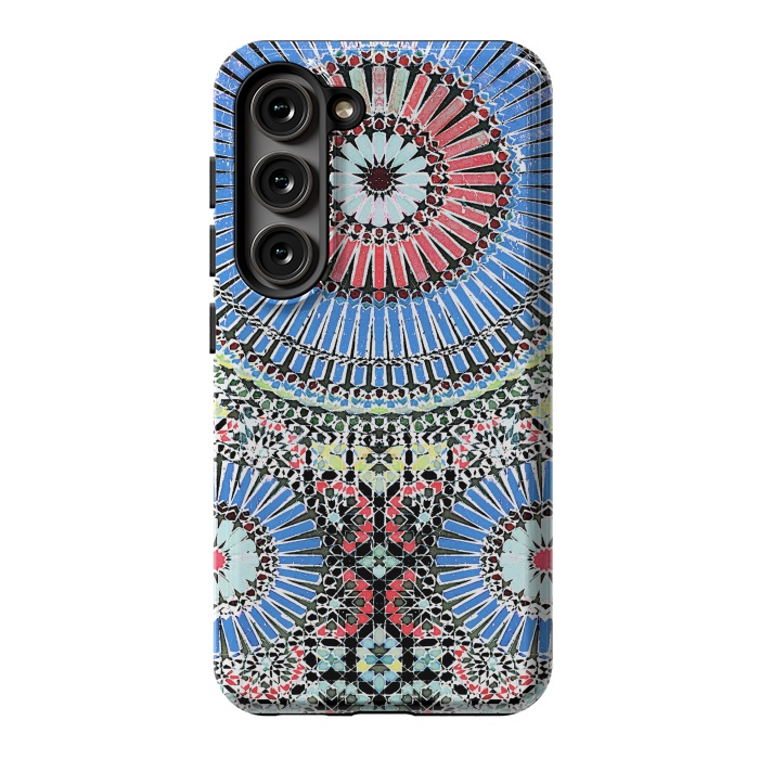 Galaxy S23 StrongFit Colorful Moroccan inspired mosaic tiles by Oana 
