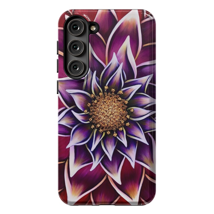 Galaxy S23 Plus StrongFit Gilded Dahlia by Denise Cassidy Wood