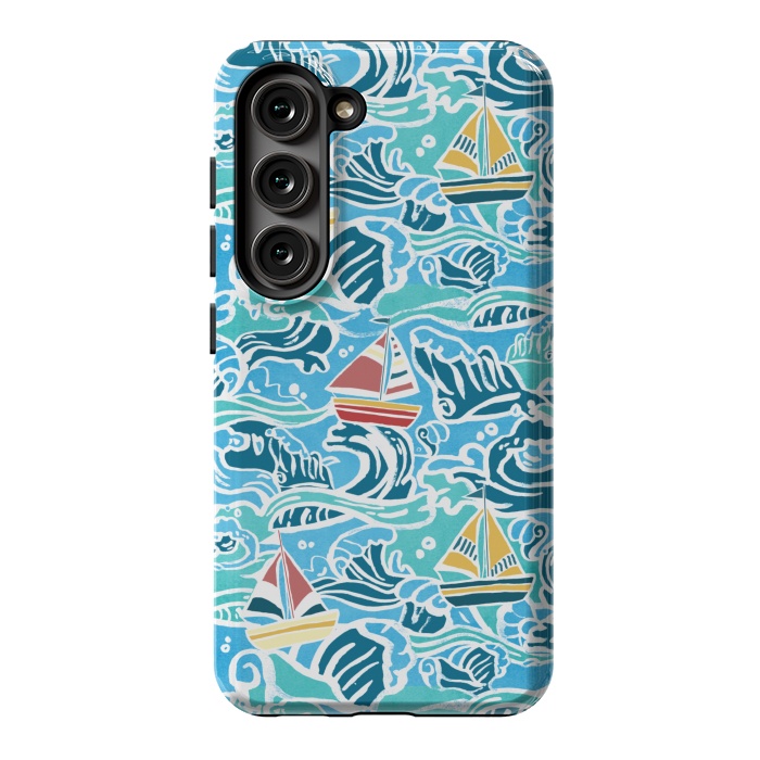 Galaxy S23 StrongFit Sailboats & Waves by Tangerine-Tane