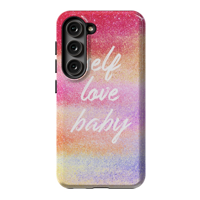 Galaxy S23 StrongFit Self Love colorful gradient glitter by Oana 