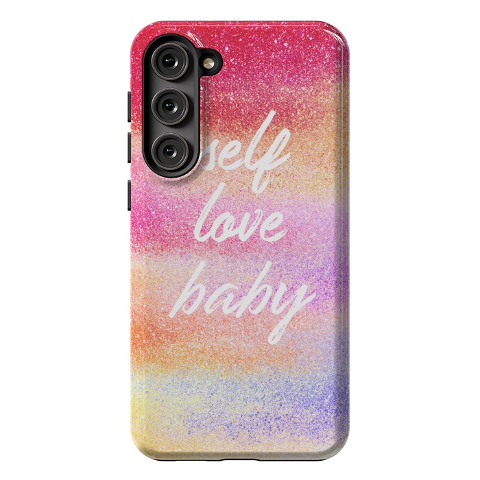 Galaxy S23 Plus StrongFit Self Love colorful gradient glitter by Oana 