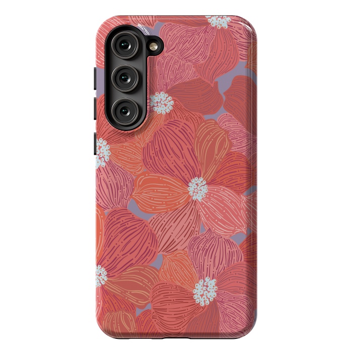 Galaxy S23 Plus StrongFit Coral floral by Nina Leth