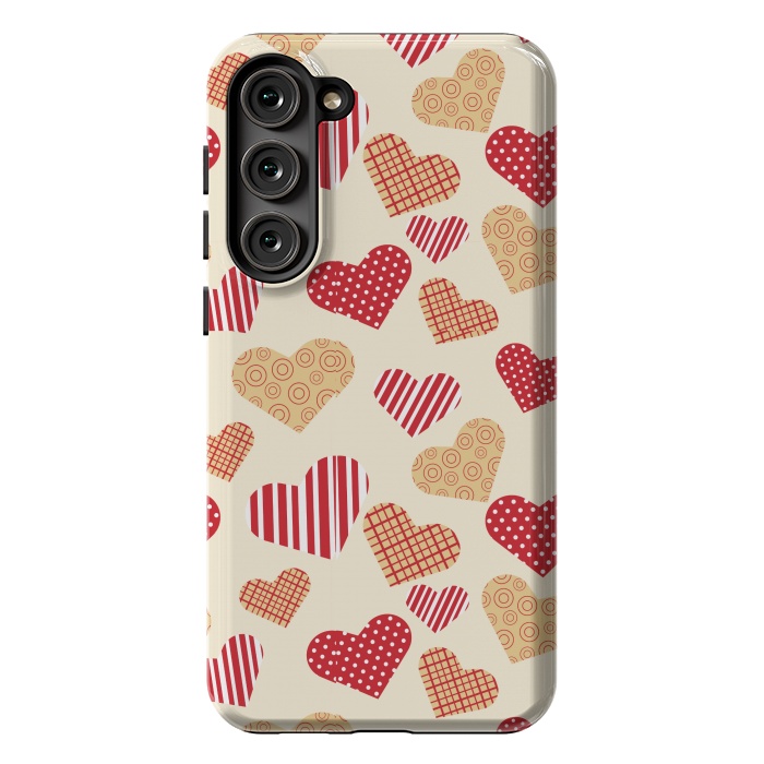 Galaxy S23 Plus StrongFit RED GOLDEN HEARTS by MALLIKA