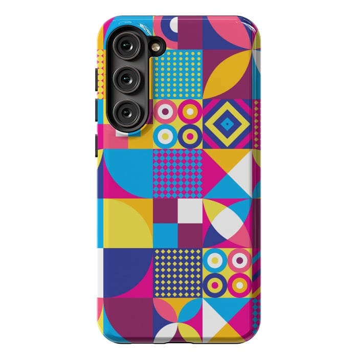 Galaxy S23 Plus StrongFit multi colour abstract pattern 3  by MALLIKA