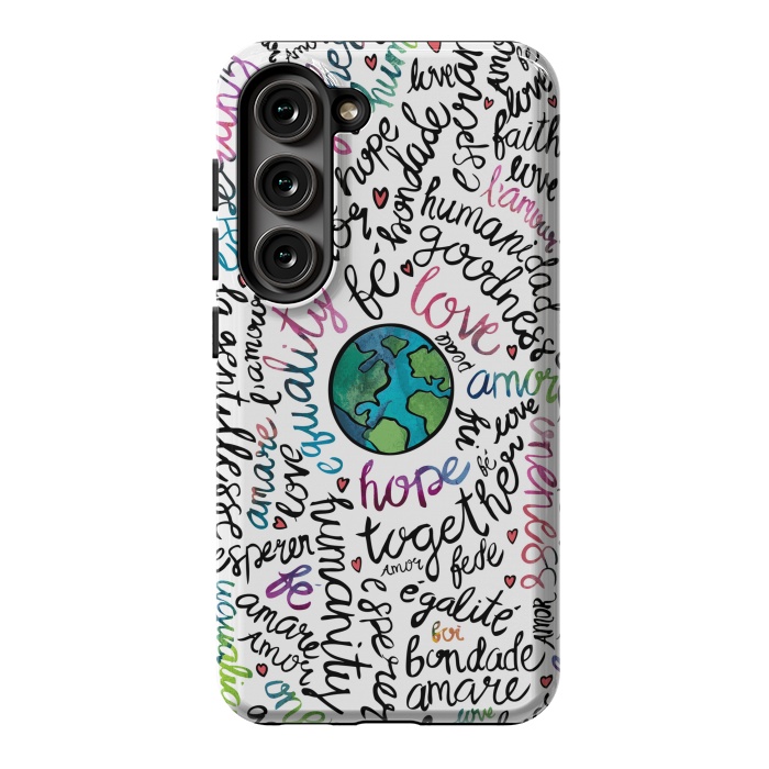 Galaxy S23 StrongFit Inspirational World II by Pom Graphic Design