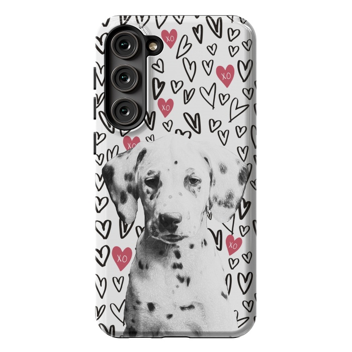 Galaxy S23 Plus StrongFit Cute Dalmatian and hearts Valentine's day by Oana 