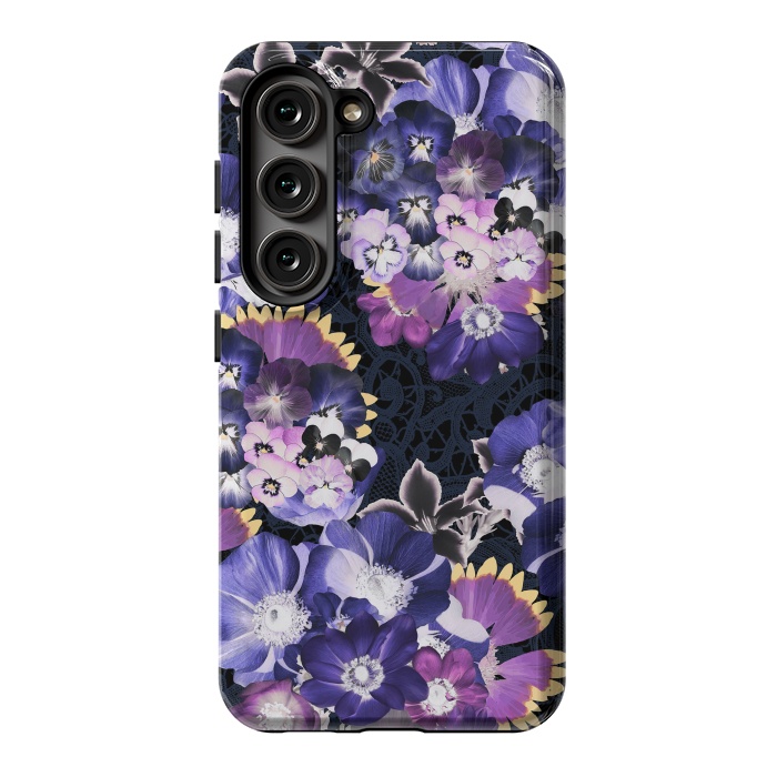 Galaxy S23 StrongFit Purple flowers collage by Oana 
