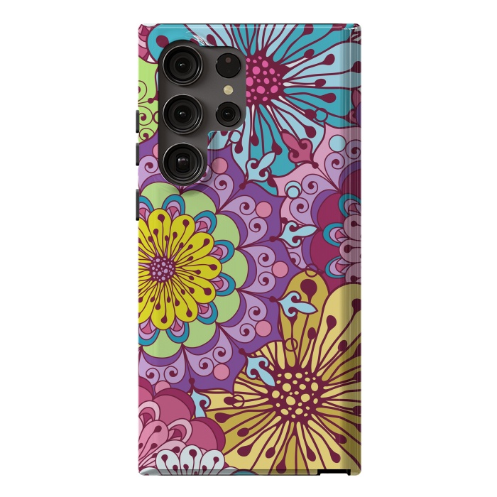 Galaxy S23 Ultra StrongFit Brightly Colored Flowers by ArtsCase