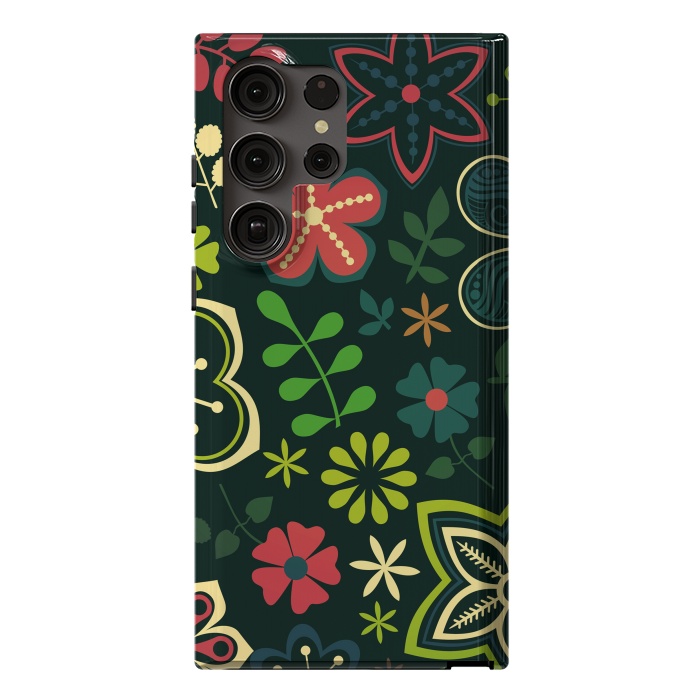 Galaxy S23 Ultra StrongFit Seamless Flowers and Birds by ArtsCase