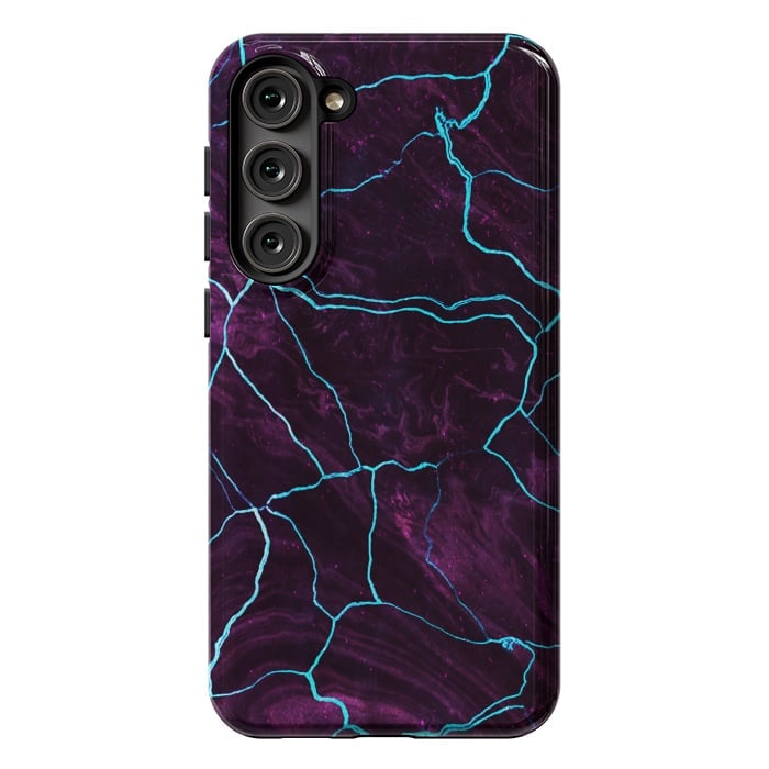Galaxy S23 Plus StrongFit Metallic dark purple marble by Oana 