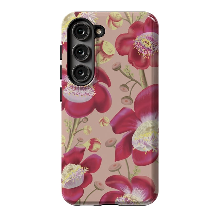 Galaxy S23 StrongFit Cannonball Tree Pattern - Blush by Anis Illustration