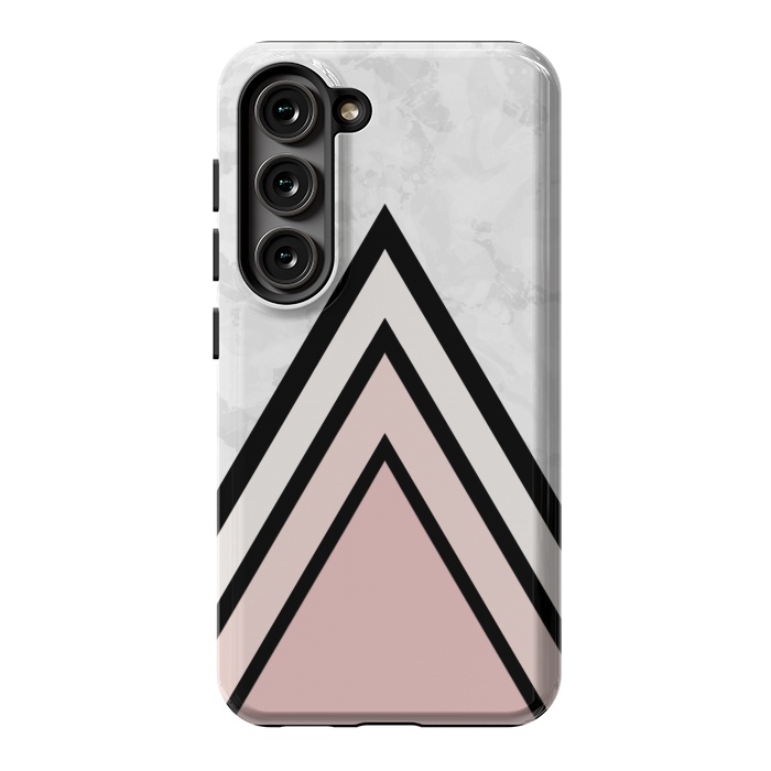 Galaxy S23 StrongFit Black pink triangles by Jms