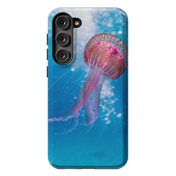 Galaxy S23 Plus StrongFit Shallow Focus Photo of Pink and Brown Jellyfish by Winston