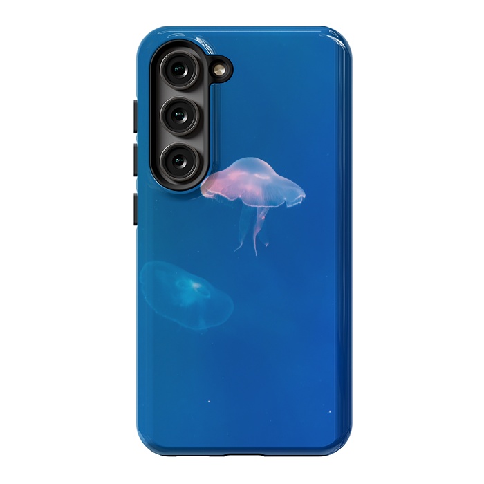 Galaxy S23 StrongFit White Jellyfish in Blue Water by Winston