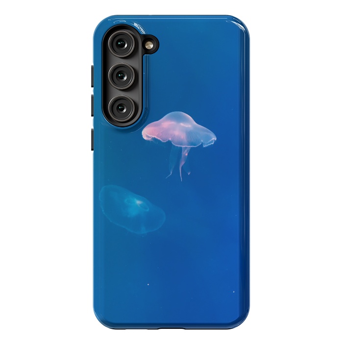 Galaxy S23 Plus StrongFit White Jellyfish in Blue Water by Winston
