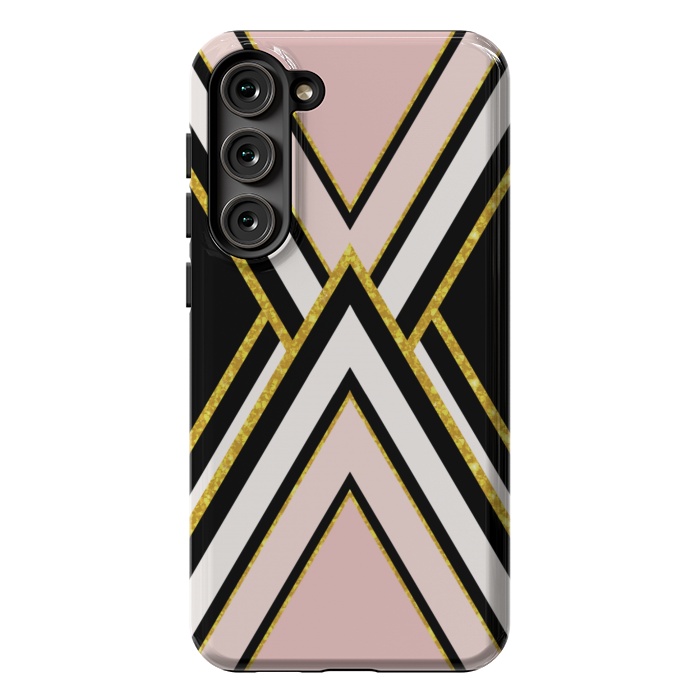 Galaxy S23 Plus StrongFit Pink gold geometric by Jms