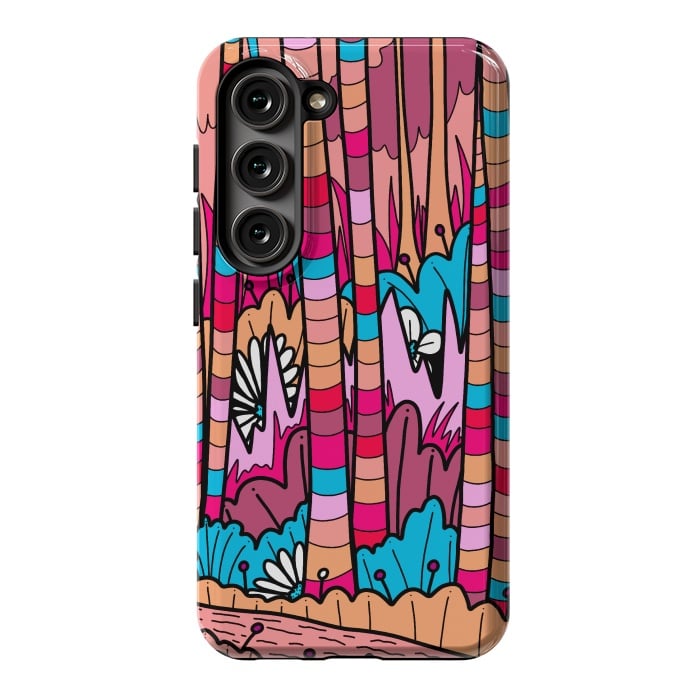 Galaxy S23 StrongFit Stripe line forest by Steve Wade (Swade)