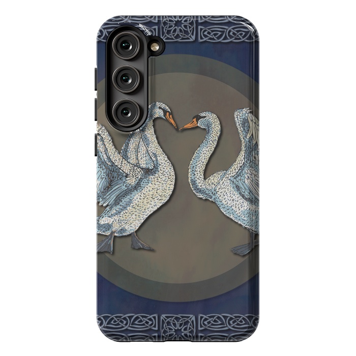 Galaxy S23 Plus StrongFit Dancing Swans by Lotti Brown