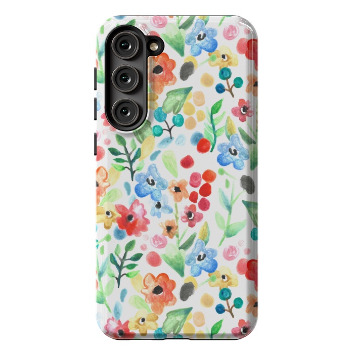 Galaxy S23 Plus StrongFit Flourish - Watercolour Floral by Tangerine-Tane