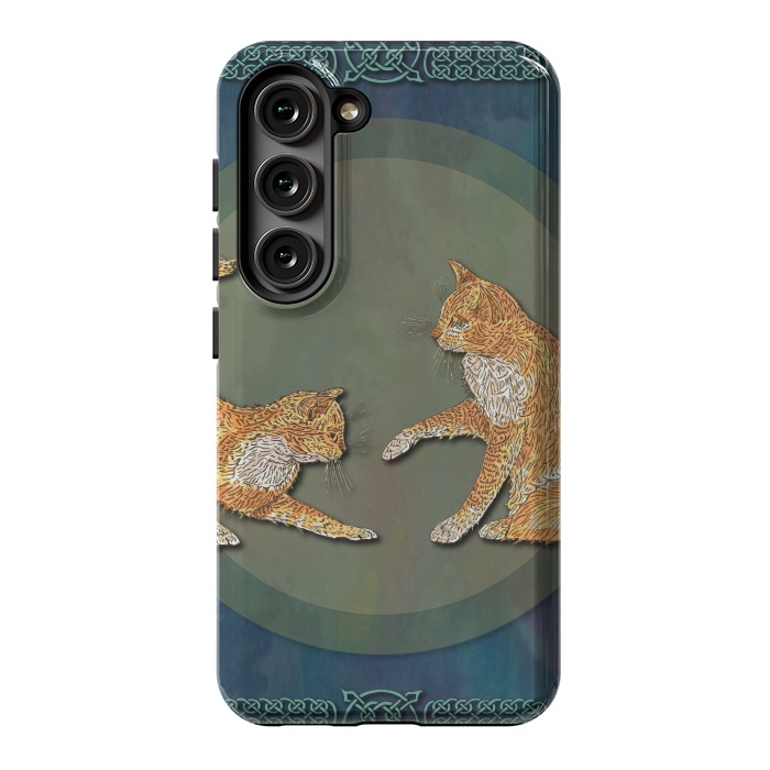 Galaxy S23 StrongFit Ginger Cats by Lotti Brown