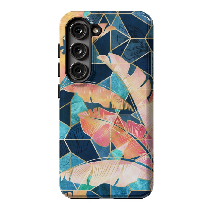 Galaxy S23 StrongFit Marbled Topical Sunset by gingerlique