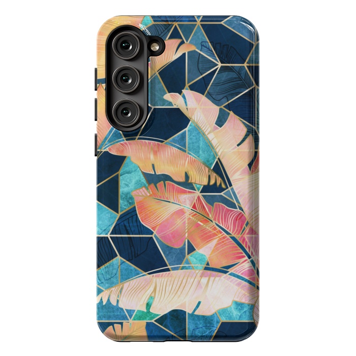 Galaxy S23 Plus StrongFit Marbled Topical Sunset by gingerlique