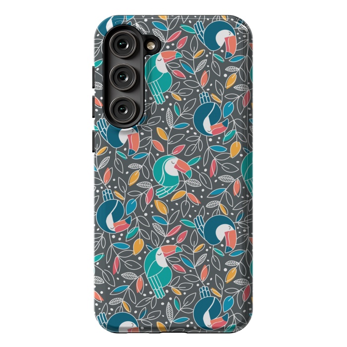 Galaxy S23 Plus StrongFit Tossed Toucan by gingerlique
