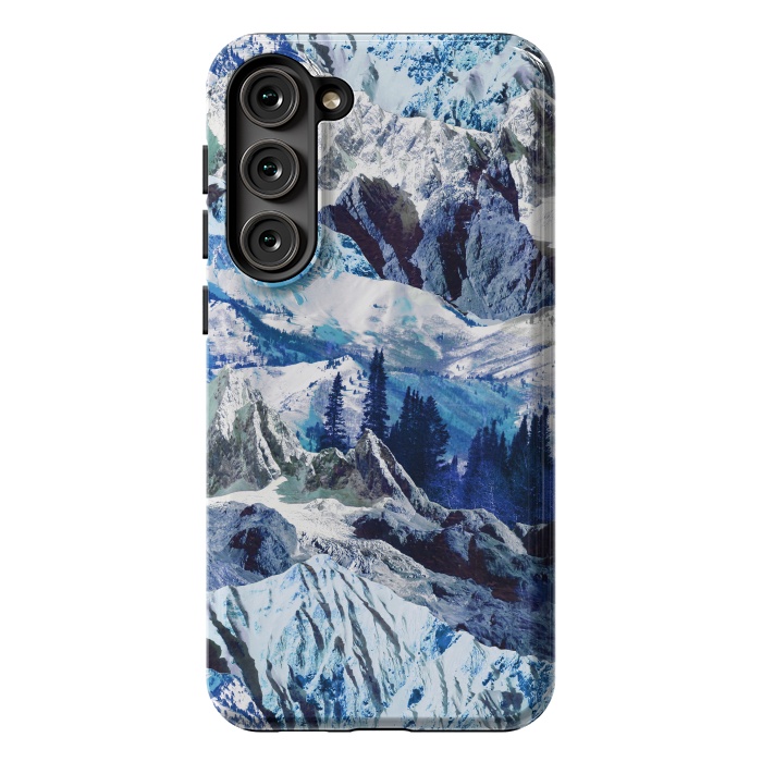 Galaxy S23 Plus StrongFit Blue mountains landscape art by Oana 