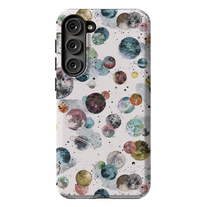 Galaxy S23 Plus StrongFit Cosmic Planets and Constellations Multicolored by Ninola Design