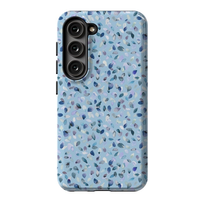 Galaxy S23 StrongFit Flower Petals Soft Blue by Ninola Design