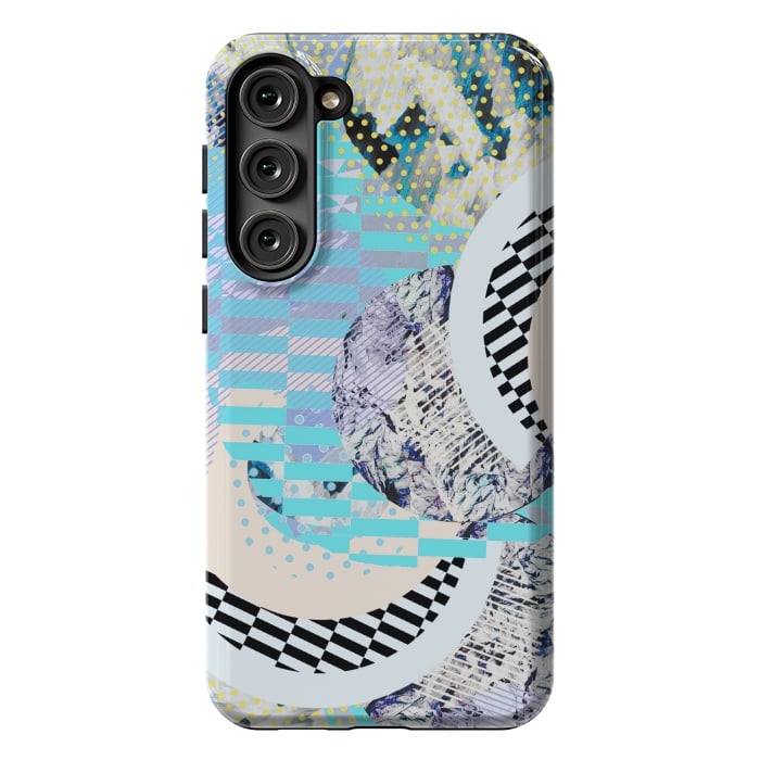 Galaxy S23 Plus StrongFit Abstract geometric Memphis Art Deco design by Oana 