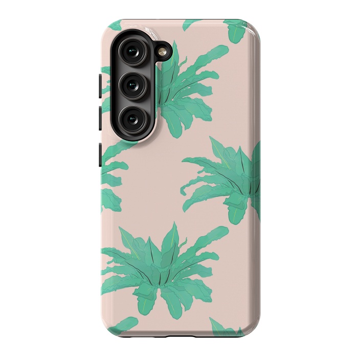 Galaxy S23 StrongFit Pretty Watercolor Pink Peach Floral Girly Design by InovArts