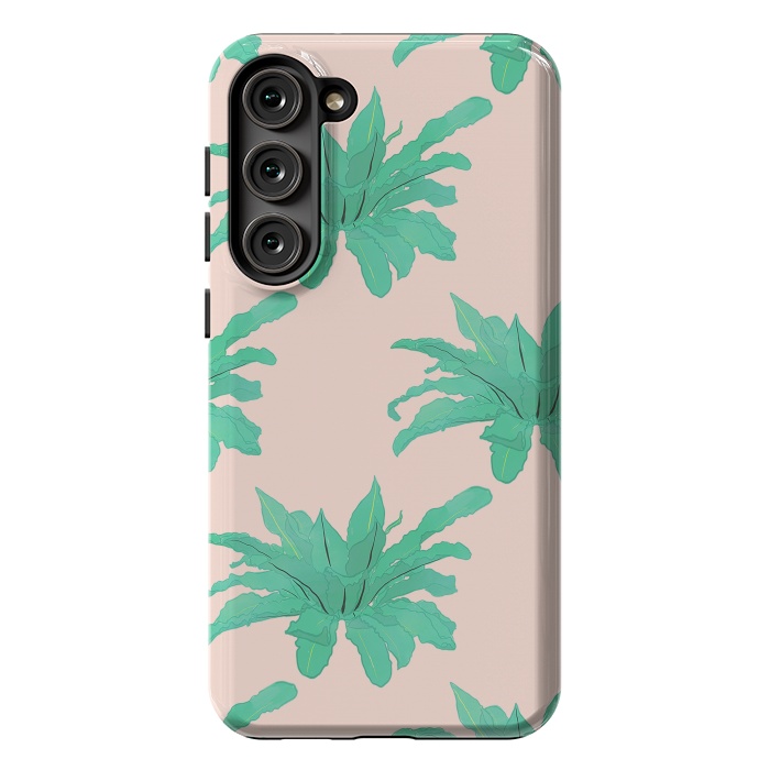 Galaxy S23 Plus StrongFit Pretty Watercolor Pink Peach Floral Girly Design by InovArts