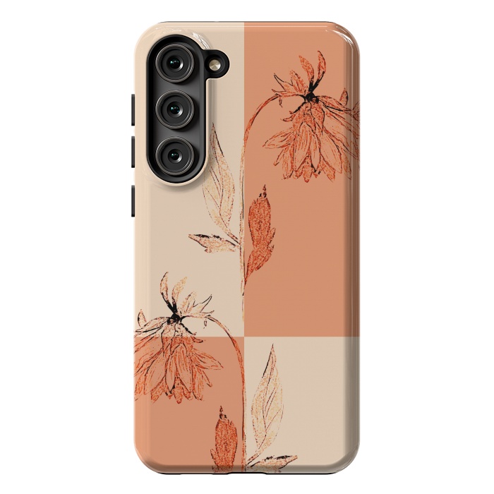 Galaxy S23 Plus StrongFit Tropical Floral Sketch by Creativeaxle