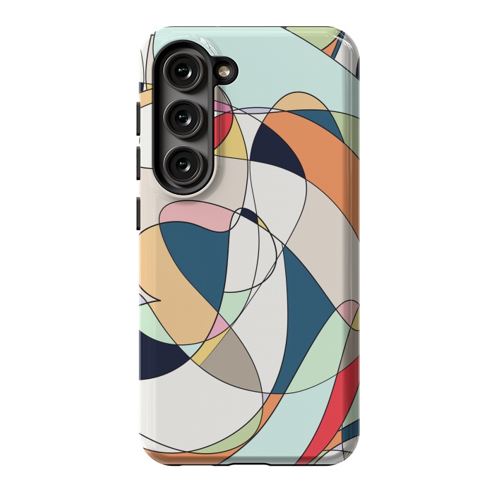 Galaxy S23 StrongFit Modern Colorful Abstract Line Art Design by InovArts