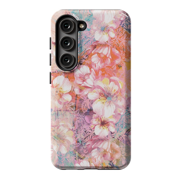 Galaxy S23 StrongFit Colorful brushed roses painting by Oana 