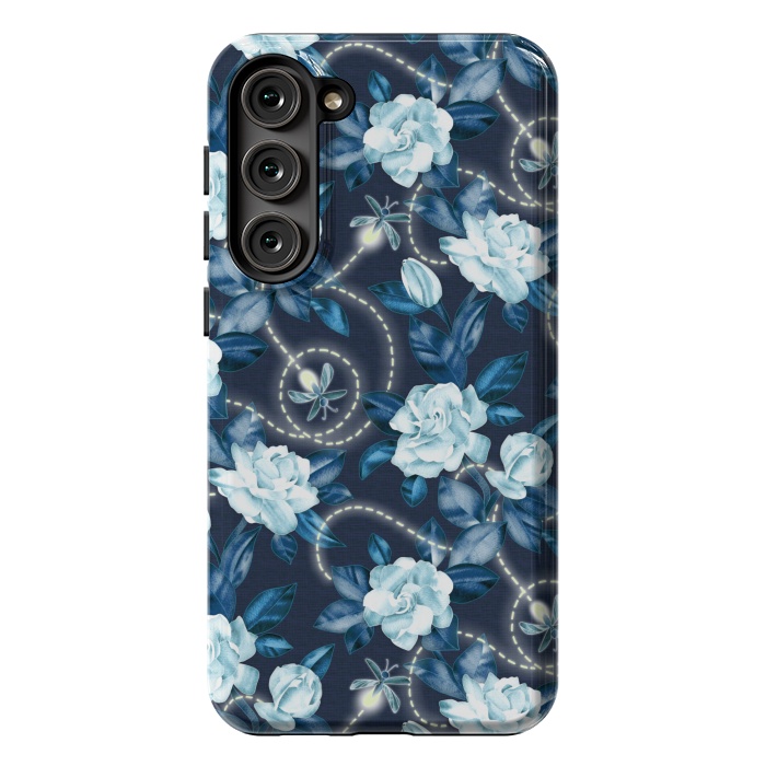 Galaxy S23 Plus StrongFit Midnight Sparkles - fireflies and flowers by Micklyn Le Feuvre