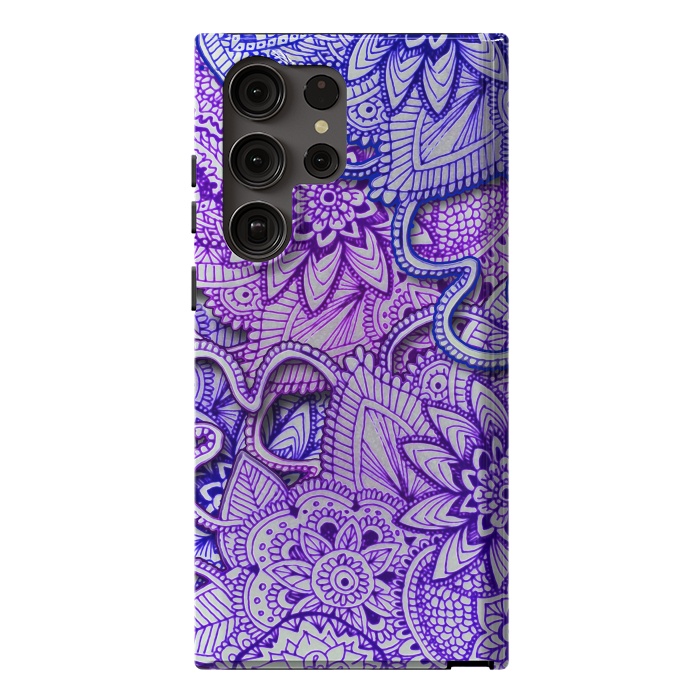 Galaxy S23 Ultra StrongFit Floral Doodle G582 by Medusa GraphicArt